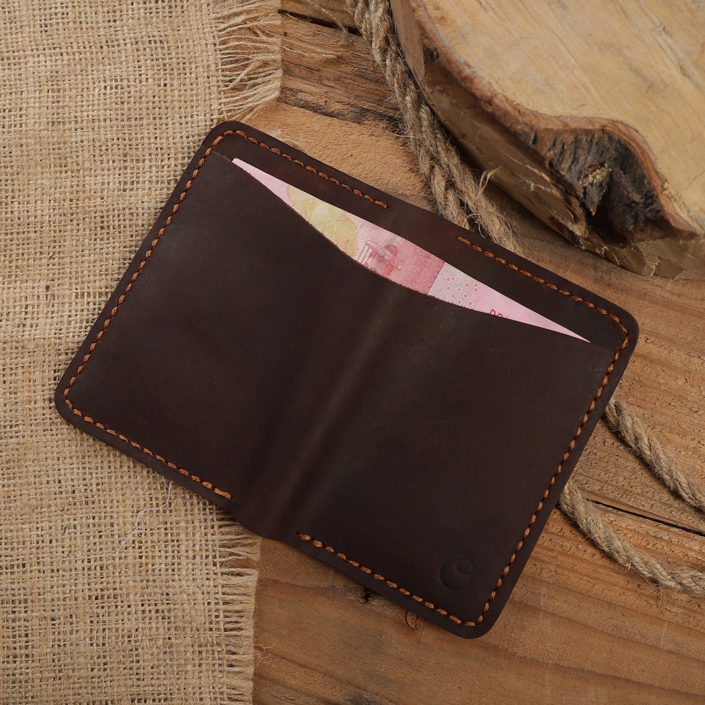 Dompet Pria Kulit Asli Original - Tombstone Vertical Wallet Dark Brown Version