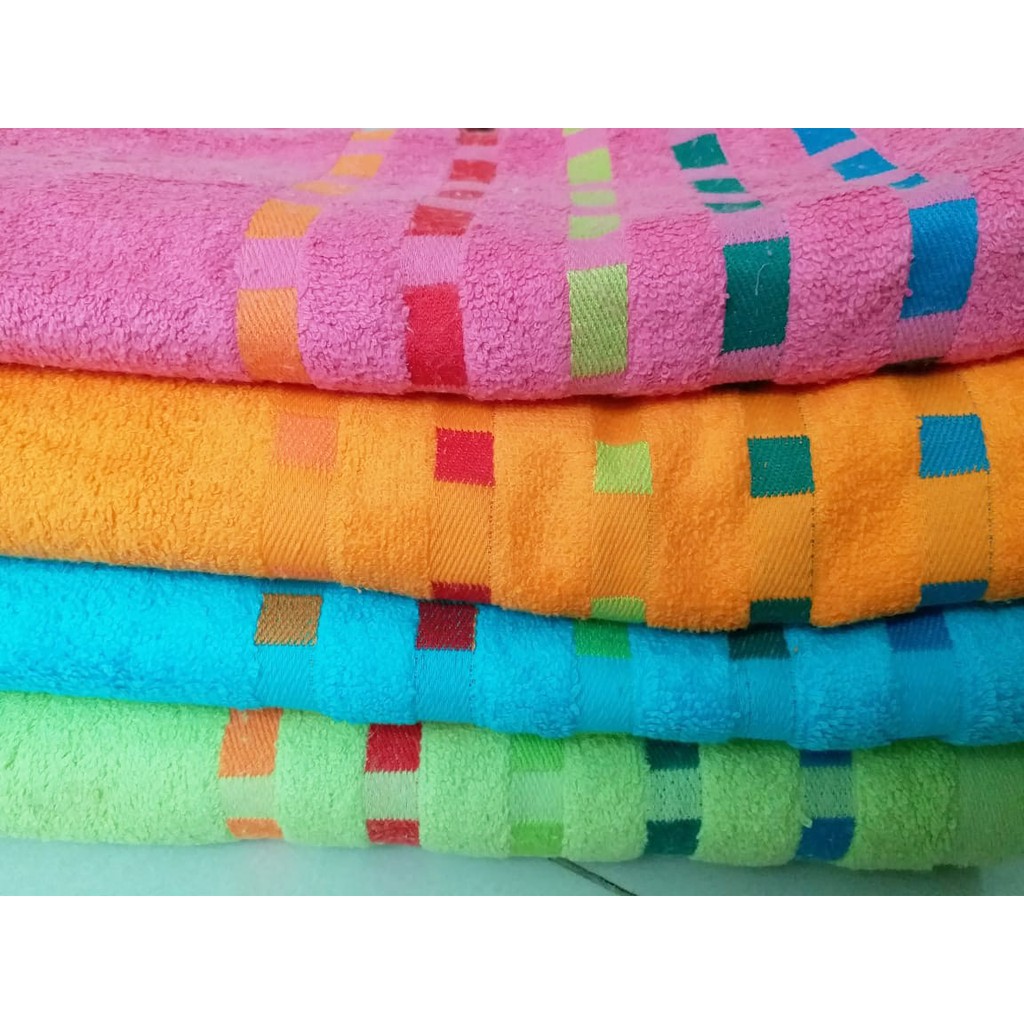 Handuk Mandi 5 Lis 70x135cm Warna Cerah