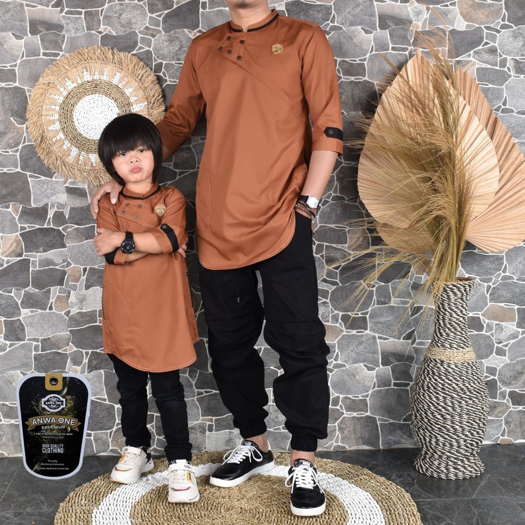 Kapelan Baju Koko Kurta Pakistan  Pria -Baju Muslim Ayah Dan Anak - Busana Muslim Kapelan Terbaru