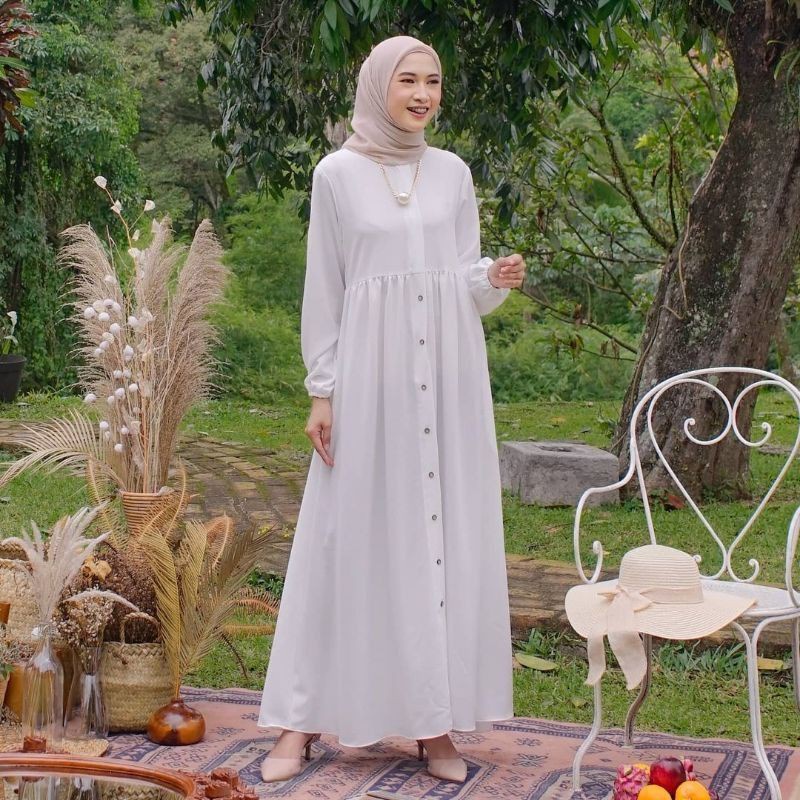 Gamis Putih Polos Pengajian Baju Gamis Wanita Terbaru 2021 NIRMALA DRESS Gamis Umroh Manasik Haji Ap