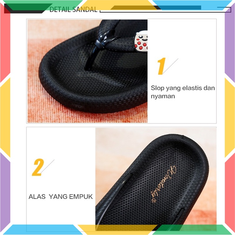 M2288-2 Sandal Jepit Wanita Boba Anti Slip Wonderly Sendal Cewek Karet Jelly Empuk Premium Glanzton