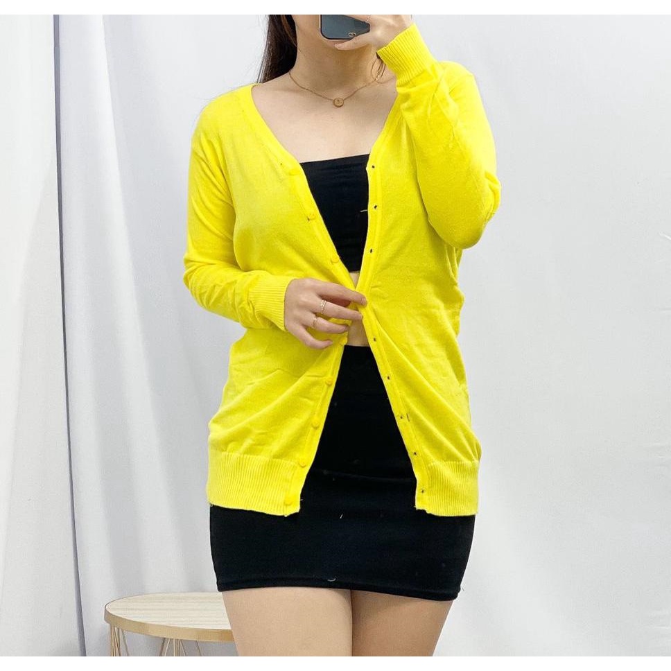 REAL PCTURE Cardigan Wanita Yolanda / Cardi Polos / Cardigan Rajut Wanita Terbaru