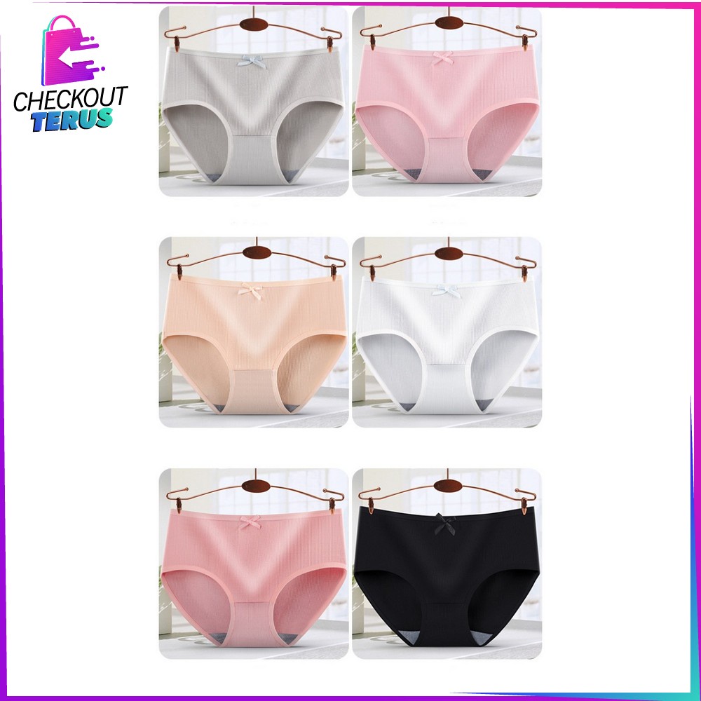 CT P84 CD Wanita Bahan Katun Pita Polos Celana Dalam Wanita Underwear Cewek Pakaian Dalam Wanita Sexy Kolor Wanita