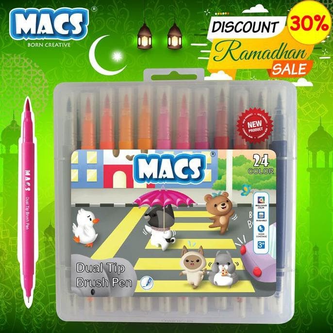 

Pendrawing- Dual Tip Brush Pen Marker Color 24 Warna Spidol Terjamin -Drawing-Pen.