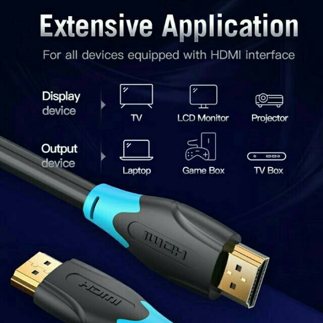 [COD] KABEL HDTV VENTION AAC 1.5 METER 3D V2.0 4K UHD 1.5M / BISA DARI LAPTOP PS3 KE TV LED &amp; PROYEKTOR