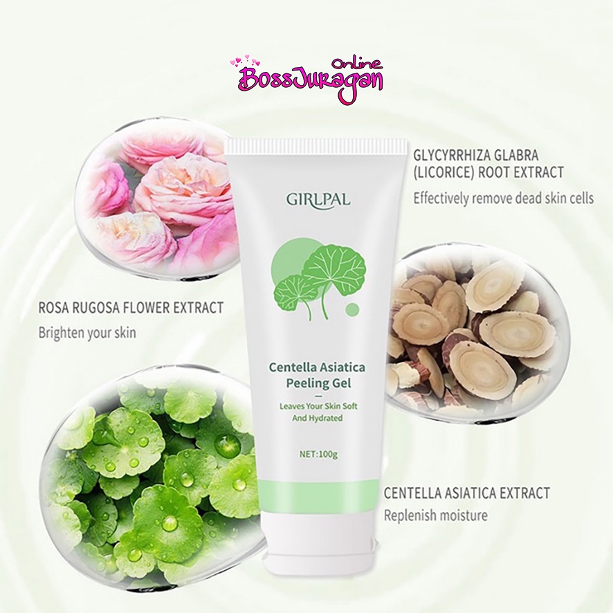 (BOSS) [BPOM] GIRLPAL Centella Asiatica Peeling Gel - Aloe Vera Gel - CHARCOAL 100GR