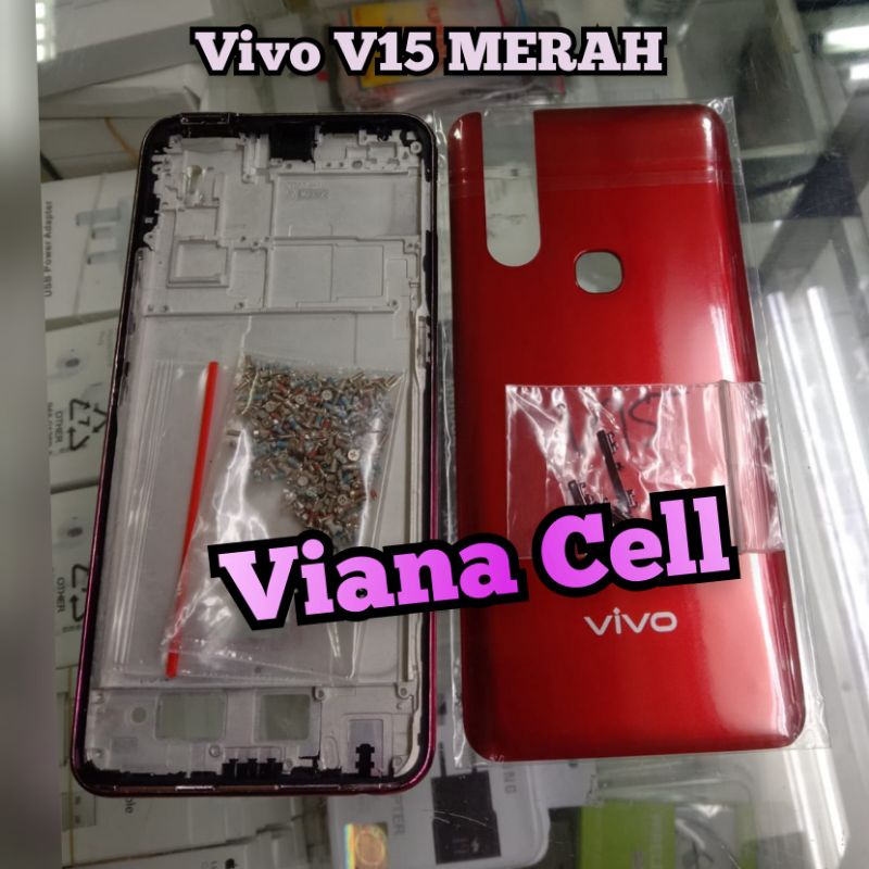 BAUT HP ANDROID + FRAME LCD BACKDOOR VIVO V15 MERAH CASING HOUSING FULLSET ORIGINAL