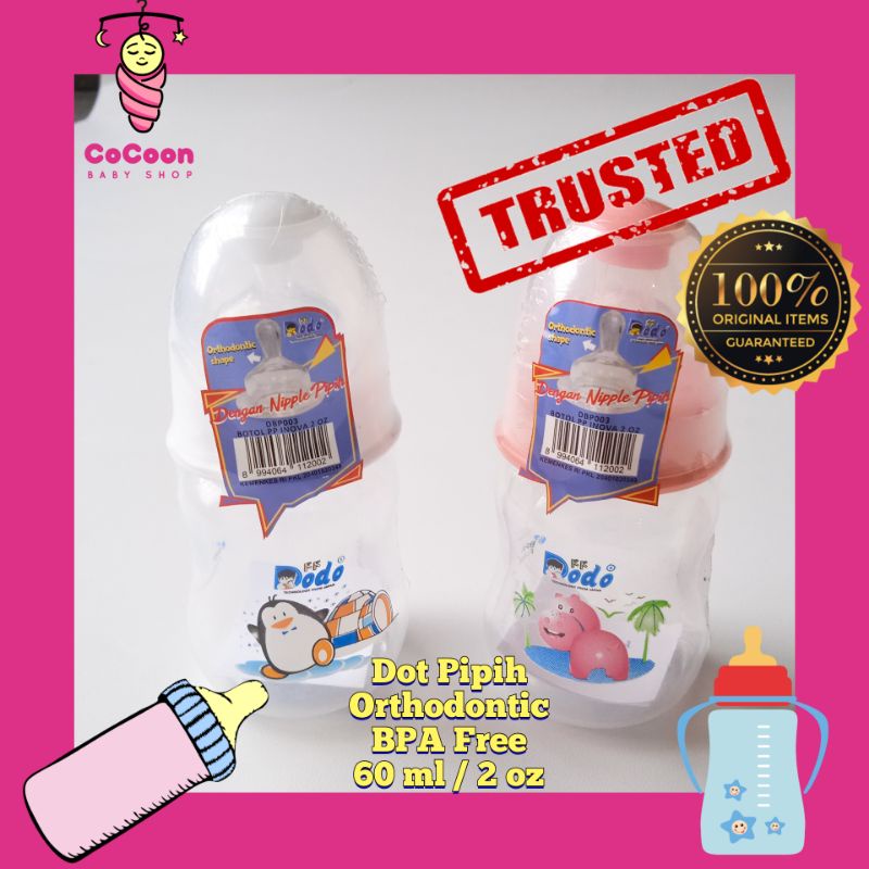 Botol Dot Bayi Dodo Dot Pipih Gepeng Orthodontic 60 ml BPA Free