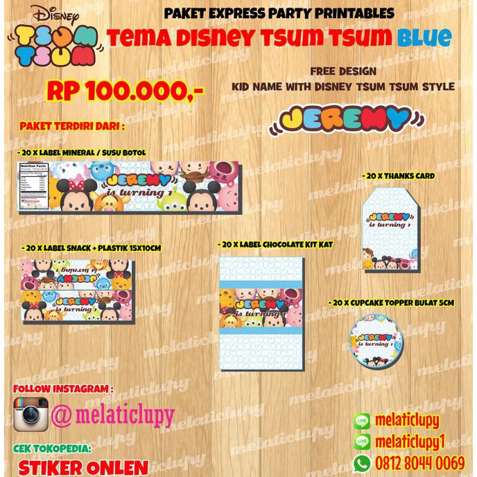 

Paket Hemat & Express Label Ulang Tahun Anak Tema Disney Tsum2 Blue Termurah