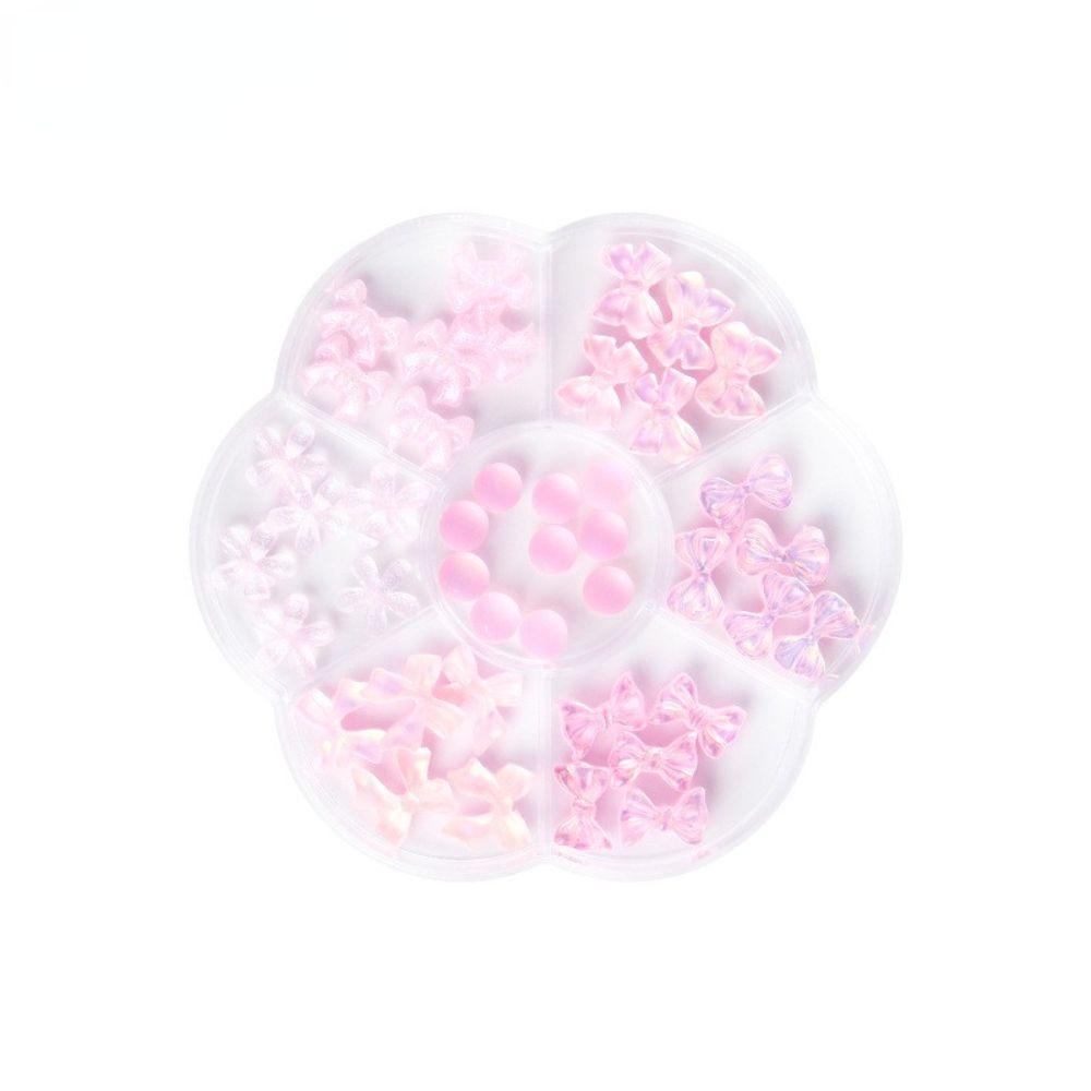 Mxbeauty Hiasan Nail Art Beruang Gaya Korea DIY Bahan Bunga Ikatan Simpul Peach 3D Nail charms