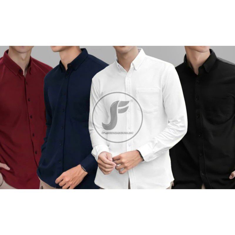 Kemeja Panjang Pria Kemeja Formal Kemeja Kantor  Kemeja Putih Hitam Abu Maroon Ukuran S M L XL XXL