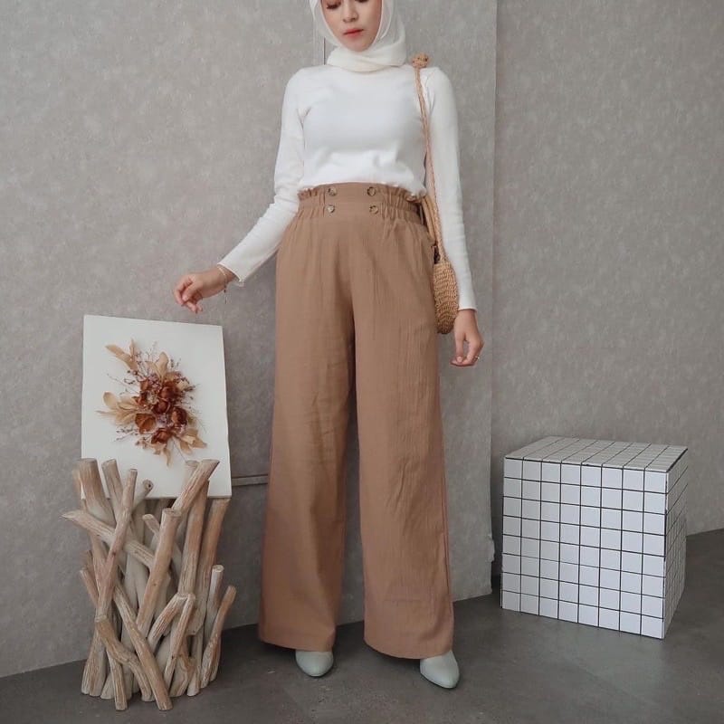 BEFAST - ZEC OOTD Celana Kulot DIANTI / Viora Pants kulot CRINCLE / Kulot Polos Formal / Celana Panjang Kulot Trendy / Kulot Terlaris / Celana Panjang Wanita / Celana Kulot Kekinian Remaja Wanita / Fashion Casual Wanita / Outfit Ala Style Korean