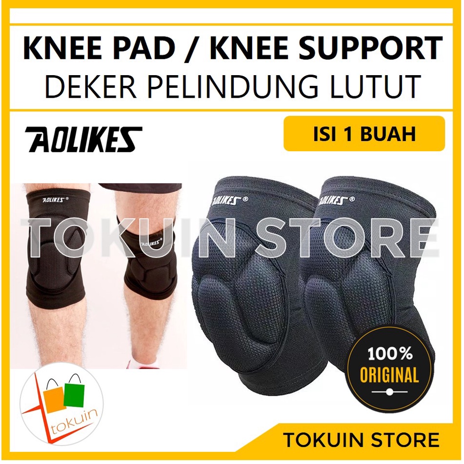 Knee Pad Support Aolikes Protector Brace Deker Pelindung Lutut Futsal Aolikes