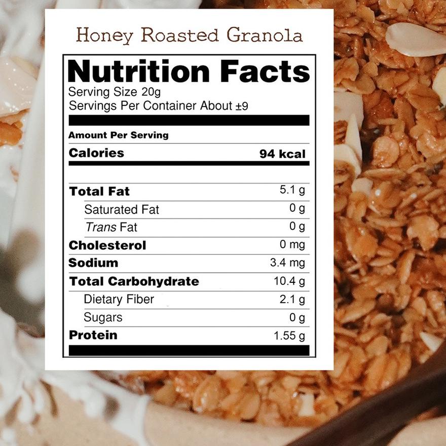 

10.10 SALE NUDE Honey Roasted Granola with Almond Slices 175g-NO ADDED SUGAR (made using olive oil and stevia) grosir
