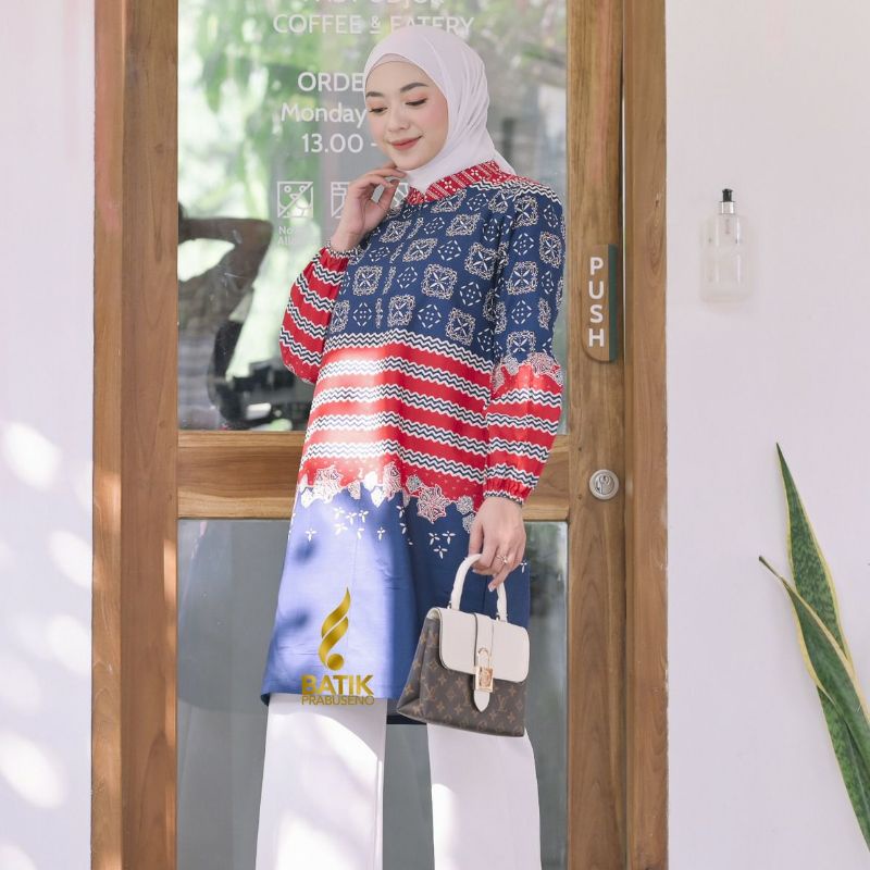 PRABUSENO // SARAH TUNIK BATIK WANITA PRABUSENO ORIGINAL MODERN PREMIUM