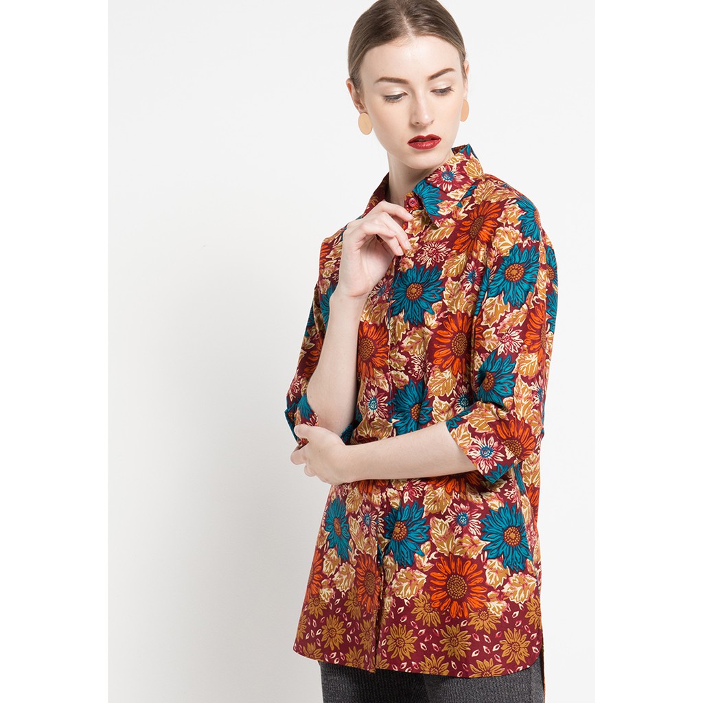 Kemeja Batik Lengan Panjang Semata Wayang / Baju Batik Wanita Hassenda / Baju Batik Murah 4XL