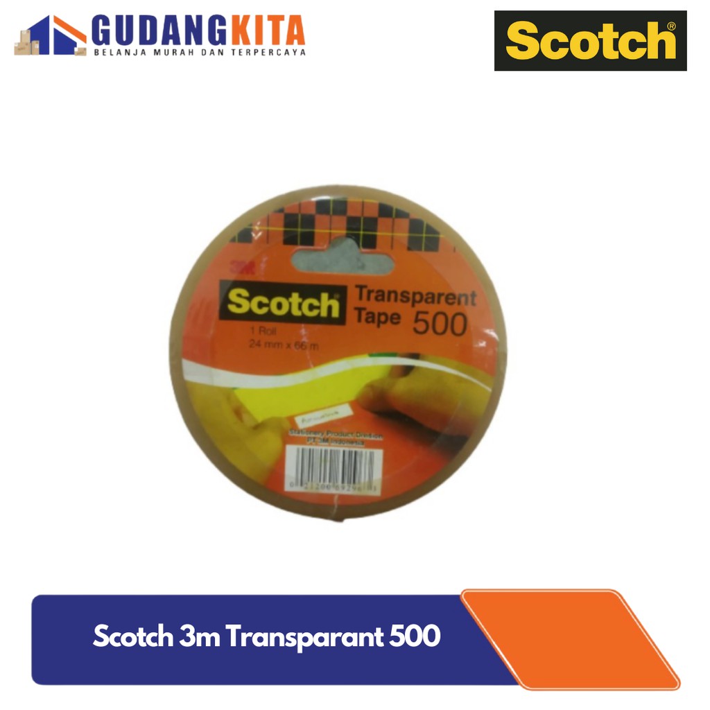 

Isolasi Scotch 3M Transparent Tape 500 24mm x 66m