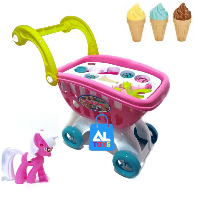 MAINAN ANAK TROLLEY ICE CREAM MASAKAN KUDA PONI FB918