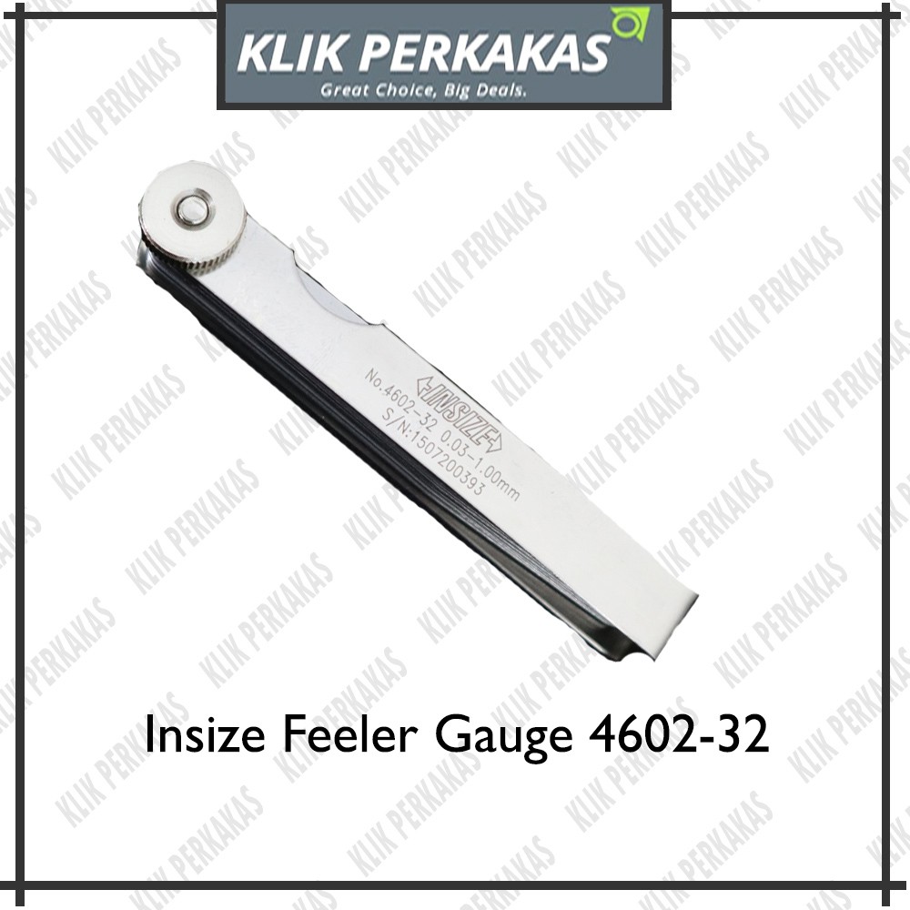 INSIZE 4602-32 FEELER GAUGE GAGE 32 PCS 0.03-1.0MM - PENGUKUR KETEBALAN