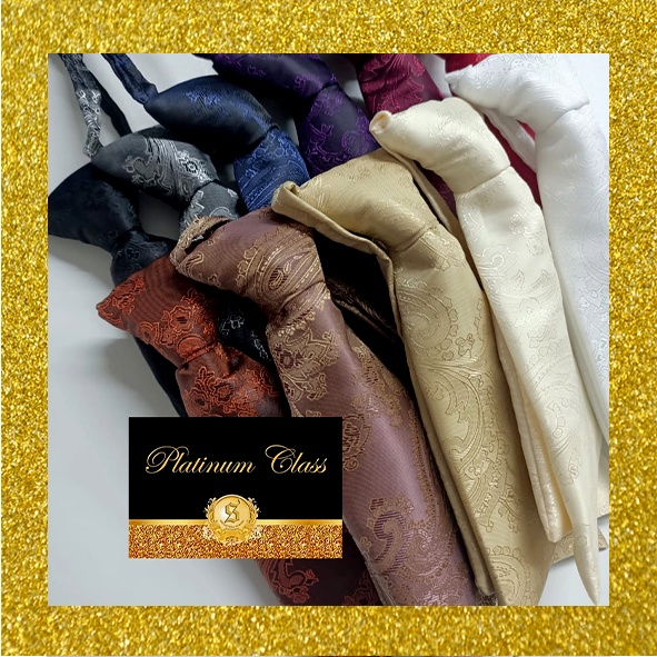 Dasi Wanita slim batik Instant adjuster hitam merah maroon navy putih coklat champagne platinum clas