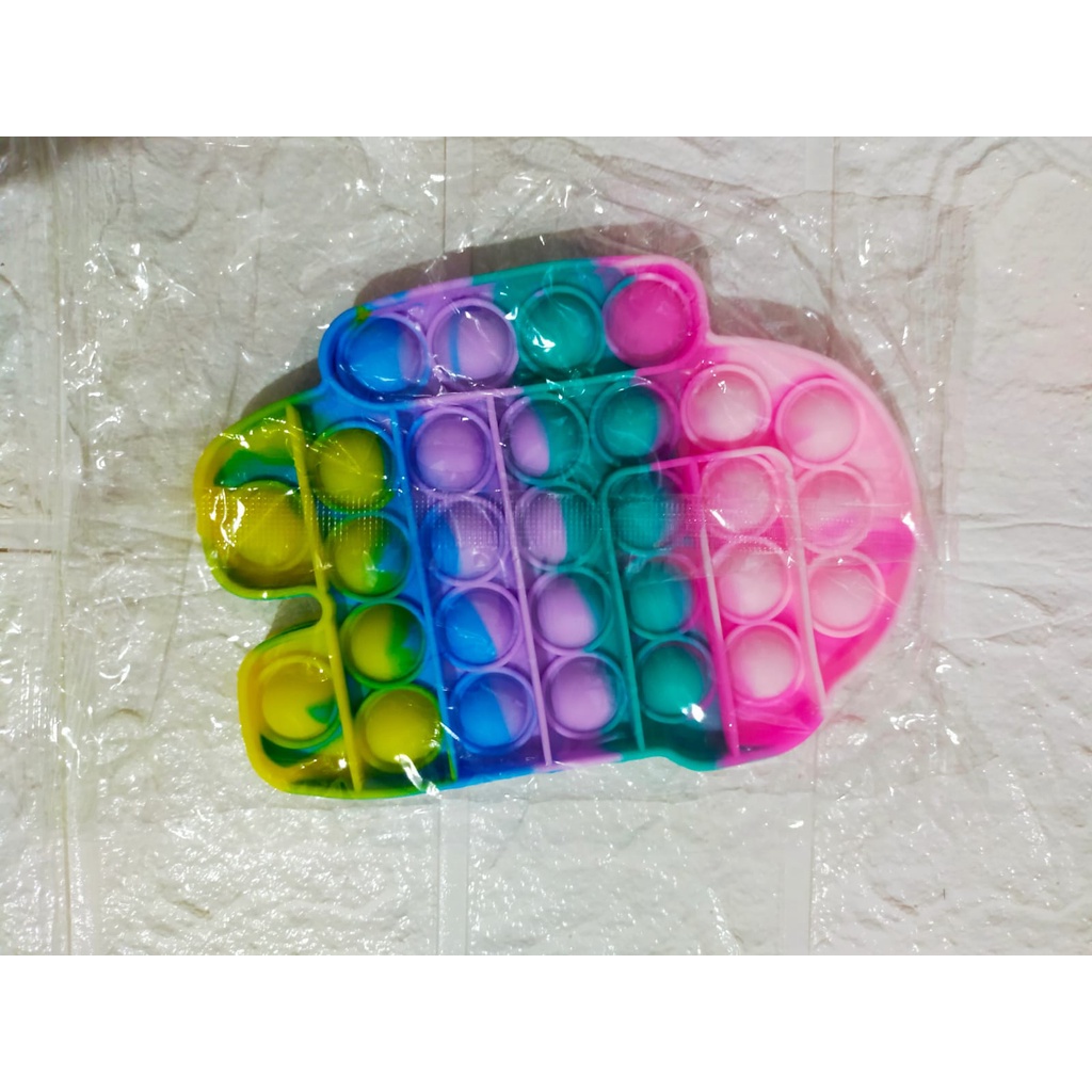 Promo Mainan Fidget Push Pop It Rainbow Gelembung Mainan Penghilang Stres-5