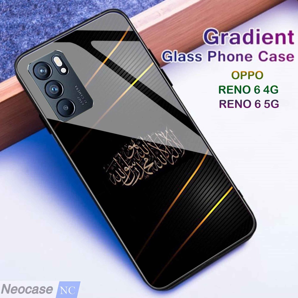 [N26] Softcase Glass Kaca Oppo Reno 6 4G 5G - Case Hp Oppo Reno 6 4G 5G - Casing Hp Oppo Reno 6 4G 5G