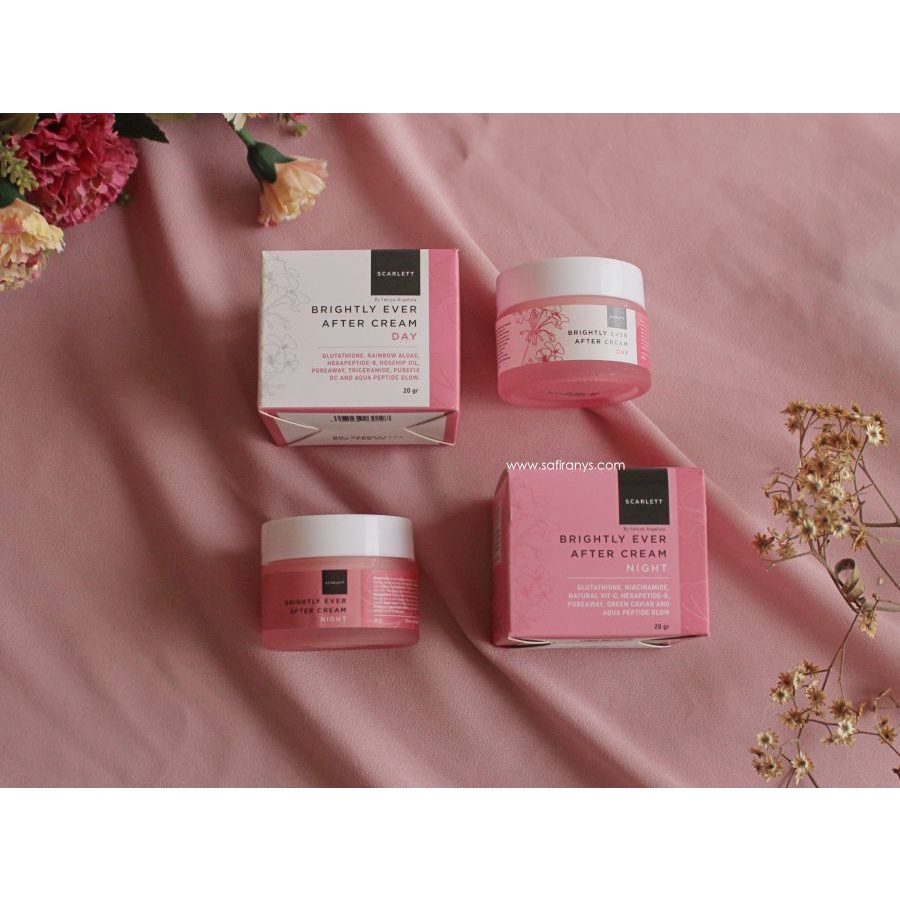 [COD] SCARLETT Paket 2in1 BRIGHTLY EVER AFTER DAY + NIGHT CREAM Meningkatkan Kelembapan Wajah - BPOM