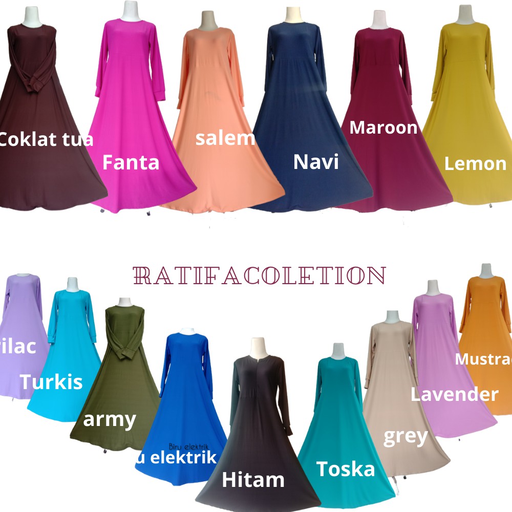 Gamis Polos Jersey Jumbo XXL. by ratifa collection.