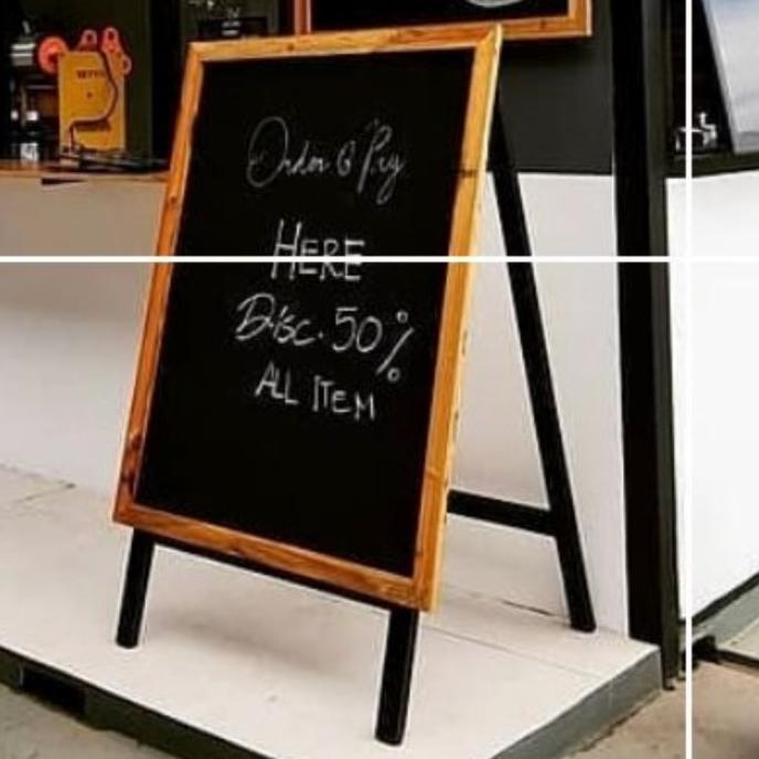 

Office & Stationery | Alat Tulis | Papan Tulis Kapur Blackboard Standing 60 X 90 Stand Bentuk A Lipat | Best Seller
