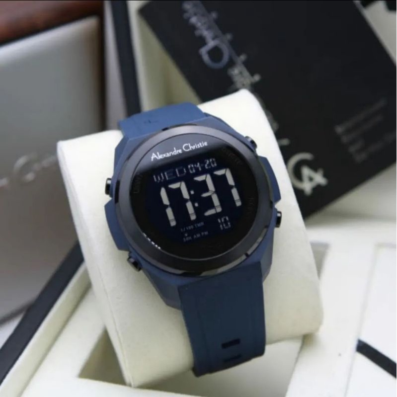Jam Tangan Alexandre Christie AC 9342 DiGI / AC9342 MH Blue Navy Original