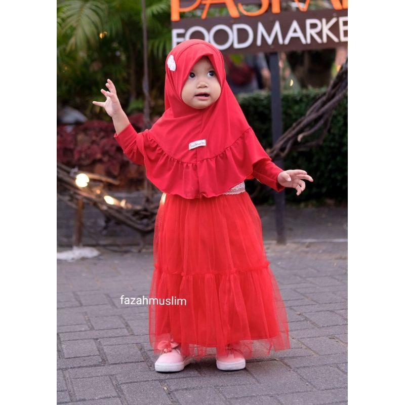 Baju Muslim Gamis Bayi Perempuan, Gamis Brukat Brokat Tulle / Tille Baby,  Baju Muslim Aqiqah Akikah