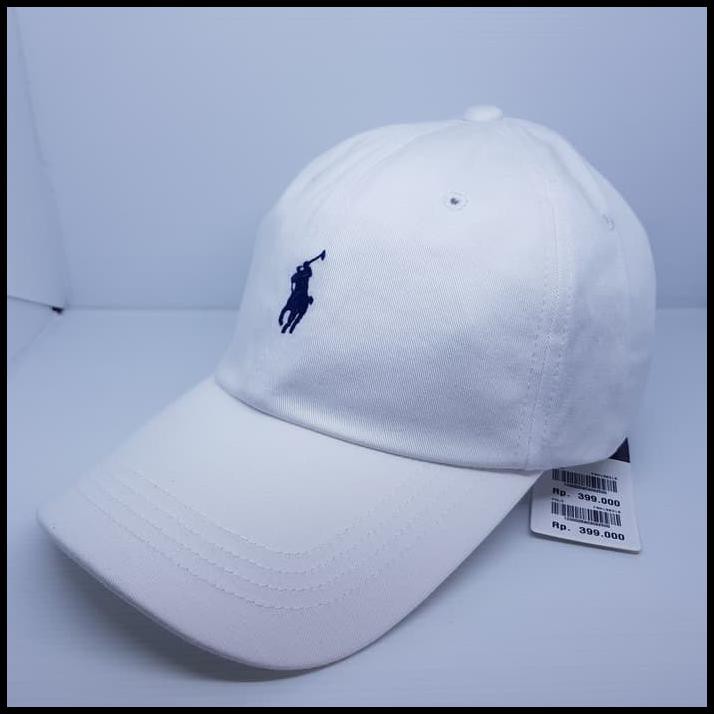 Terbatas - Cap Polo Putih Leather Strap Original (Topi Polo) - Putih