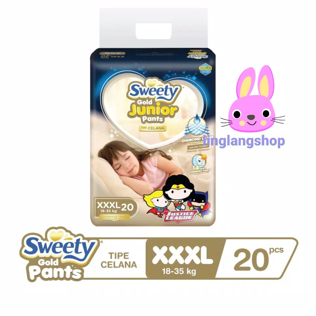 sweety Gold JUNIOR XXXL 20 pants celana popok anak baby malam no.238