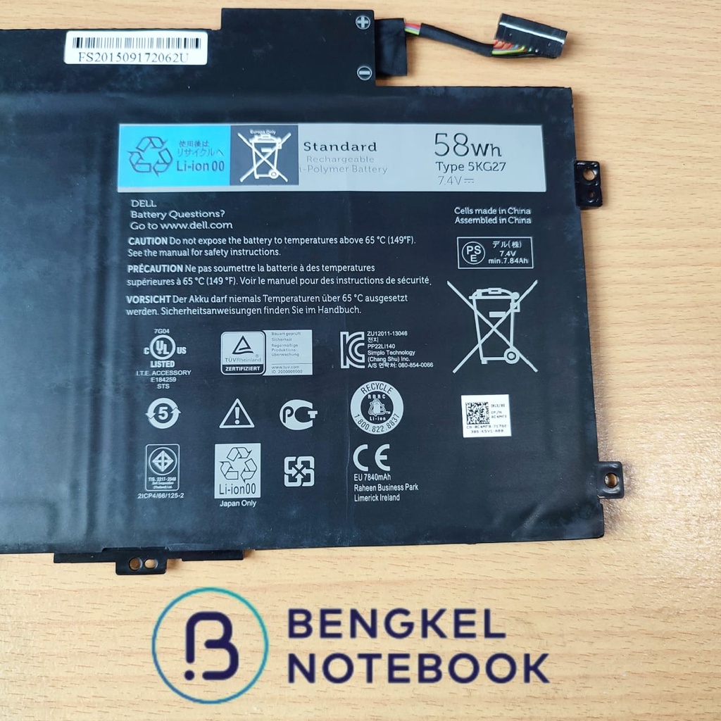 Baterai Laptop Dell Inspiron 14 7000 5KG27 C4MF8 7437 7537 7548 7737 7746 P42G Original