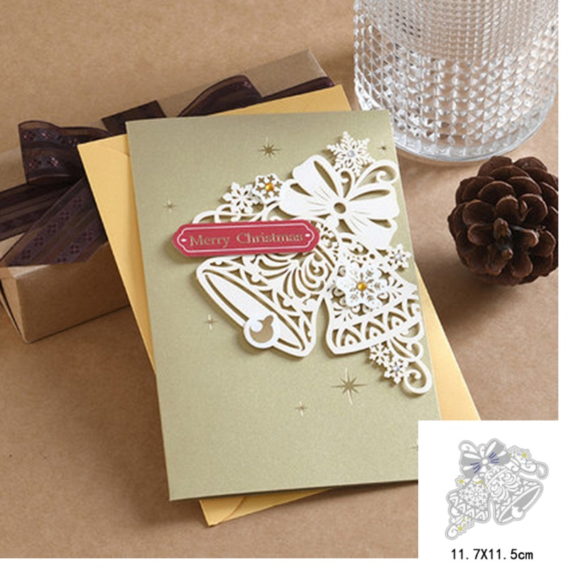 Zzz Cetakan Stensil Cutting Dies Motif Lonceng Angin Natal Bahan Metal Untuk Scrapbook / Craft DIY / Embossing