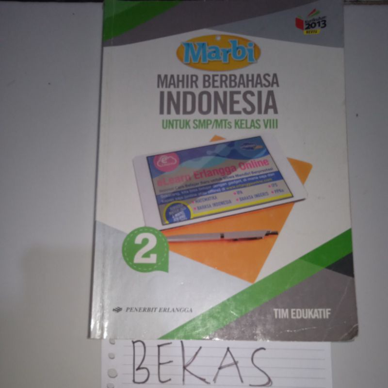 

Marbi Bahasa Indonesia SMP Kelas 8 Penerbit Erlangga Kurikulum 2013 Revisi