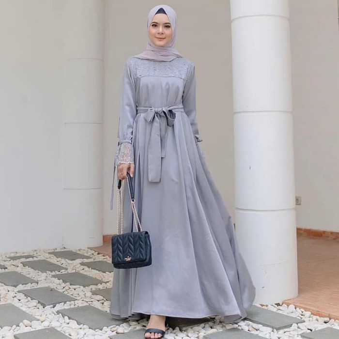 [ COD ] ZHIRANA DRESS l ZIHRANA MAXI FASHION MUSLIM  GAUN BRUKAT ZINARA TERMURAH