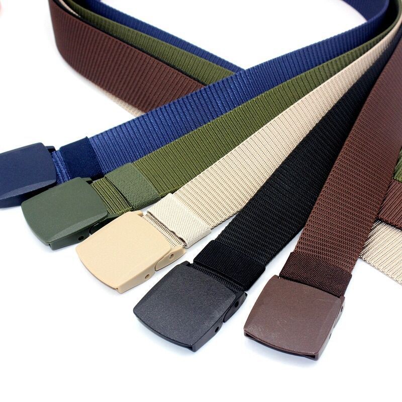 Ikat Pinggang Pria Canvas Kain Nylon Men Belt Nylon Canvas Anti Metal Detector / Sabuk Pria Canvas