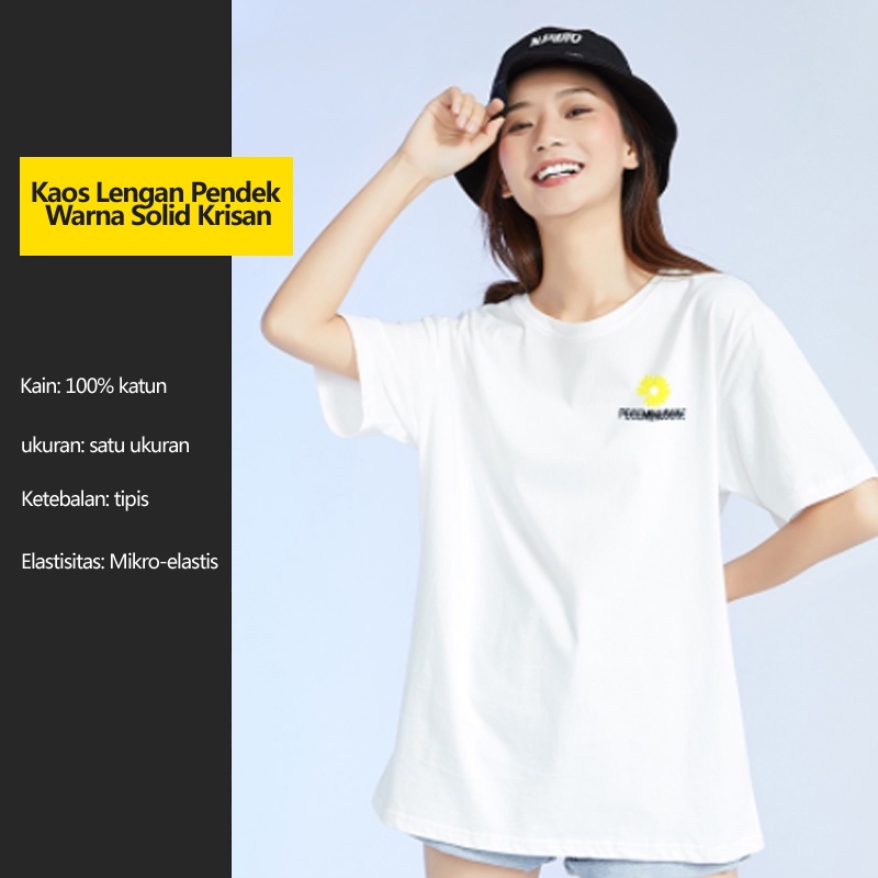 UNINICE Sulaman Kaos Wanita Katun - Kaos Daisy Atasan Wanita