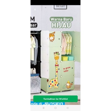 LEMARI PAKAIAN LEMARI BAJU PLASTIK BONGKAR PASANG 8 PINTU