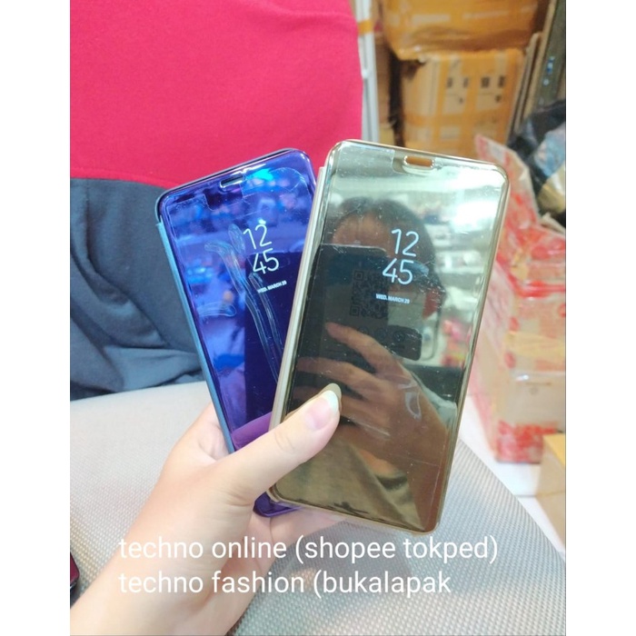 FLIP COVER MIRROR CLEAR VIEW STANDING REALME 2 PRO HARD CASE