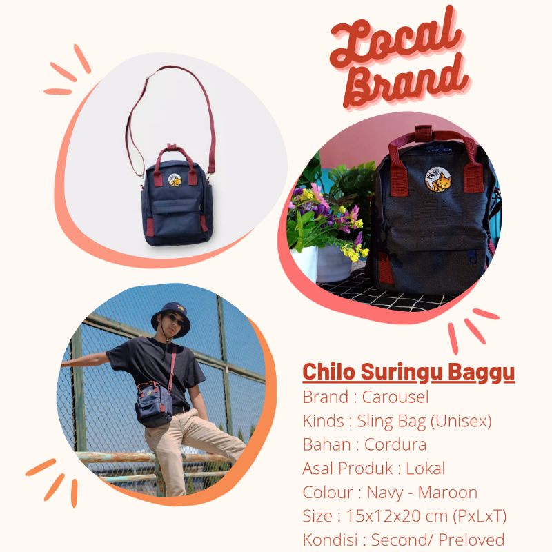 Sling Bag crsl.store/ Chilo Suringu Baggu/ Sling Bag Unisex/ Tas Cowok Cewek/ Bekas/ Pernah dipakai 