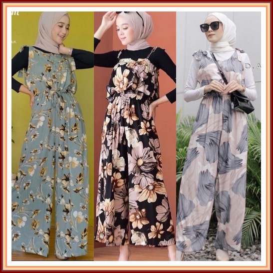 Jumpsuit Wanita Panjang Hijab Import Overall Polos Korea Katu Cl135 Salur Jumpsuit Motif Terlaris//J