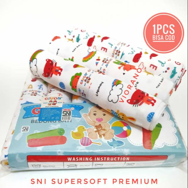 Premium Givon Bedong Baby ber SNI Ukuran Besar 110x90cm Multi fungsi bisa untuk Selimut bayi