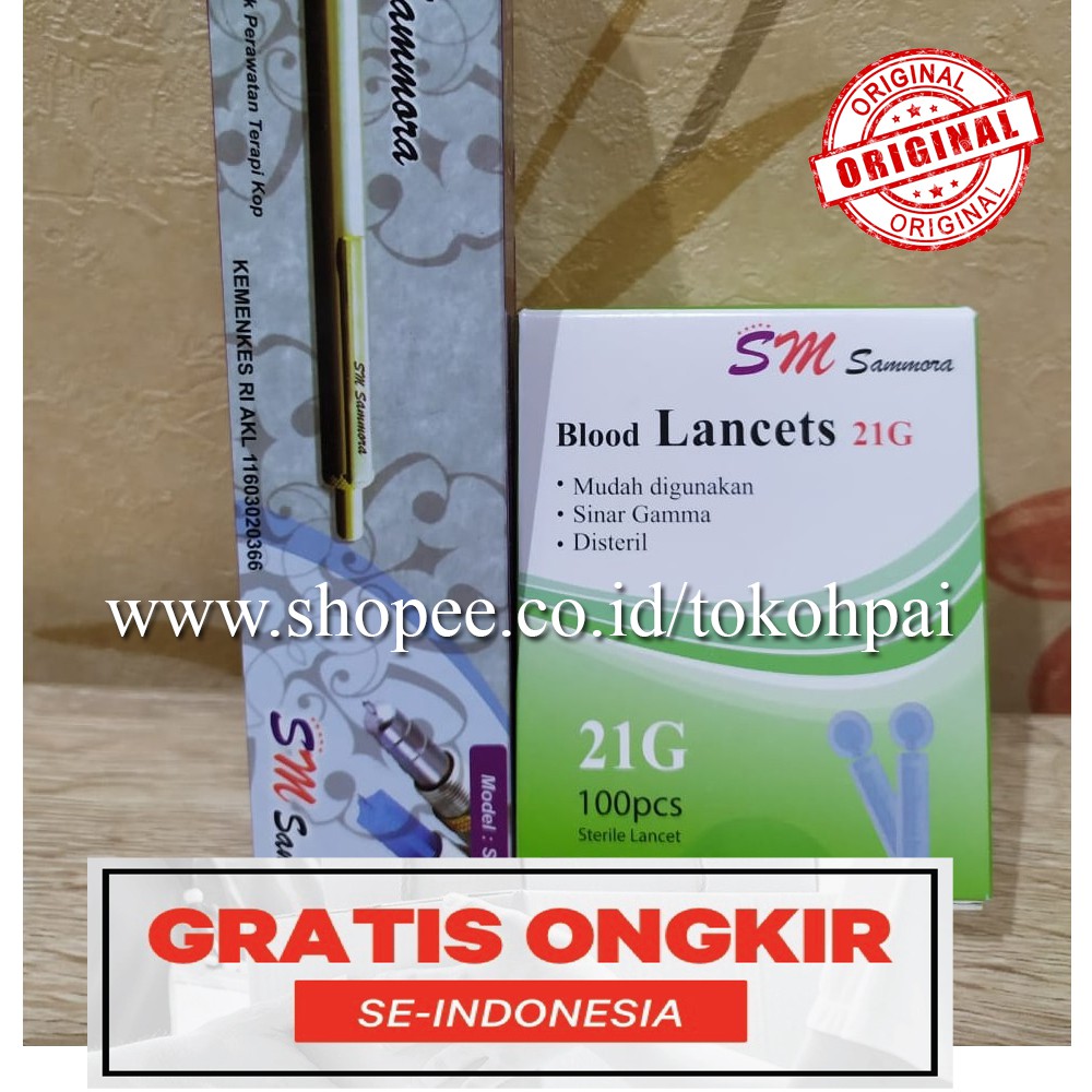 Paket Pena Bekam Sammora Silver dan Jarum 21 G Sammora 100