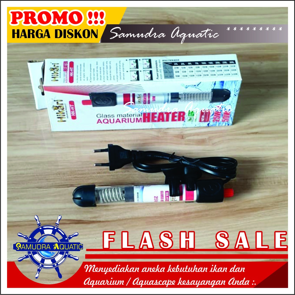 HEATER Pemanas Aquarium 100 Watt, Hiter Penghangat Air Aquarium Aquascape (GRATIS BubleWrap)