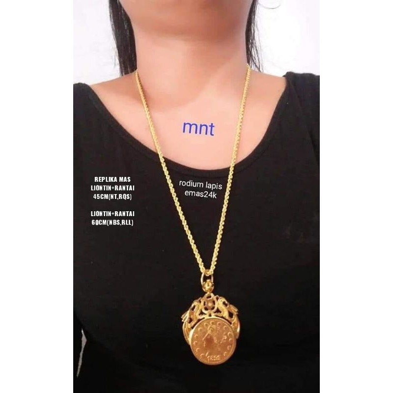 Kalung koin rupiah Replika mas 24k(london),warna sprti emas 24k ya,,bisa dipake sehari2/acara tertentu