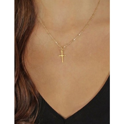 LRC Kalung Fashion Cross Alloy Necklace K01119