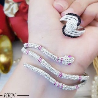 Titanium Set Gelang dan Cincin wanita F826