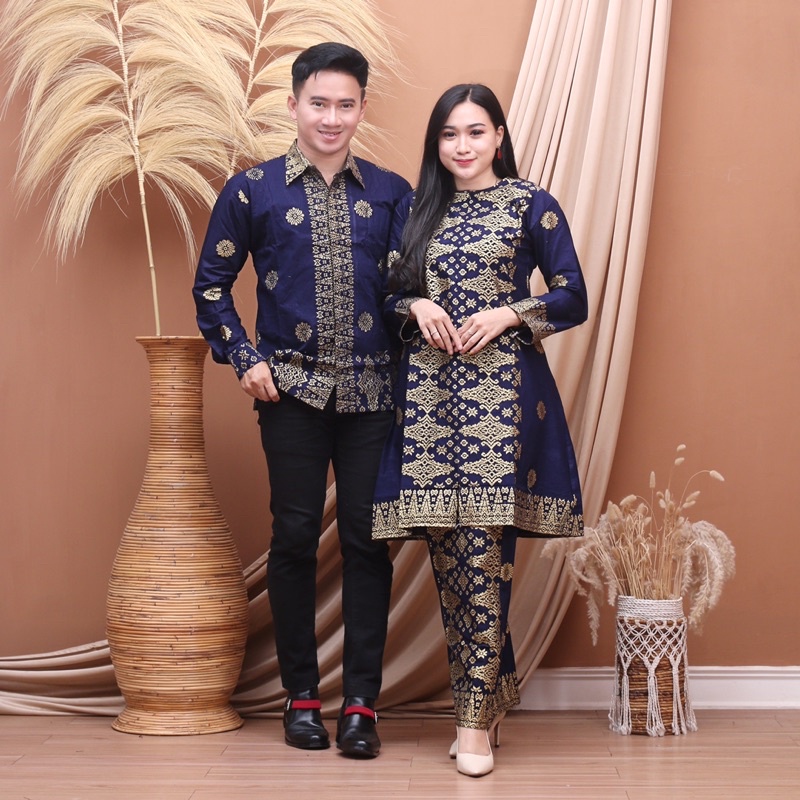 SETELAN  COUPLE BATIK SONGKET PALEMBANG + ROK